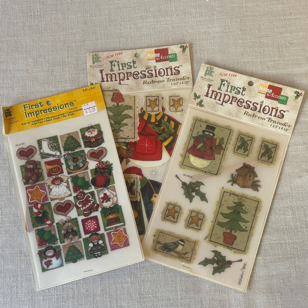 Rub-On Transfers - Christmas Holiday Theme